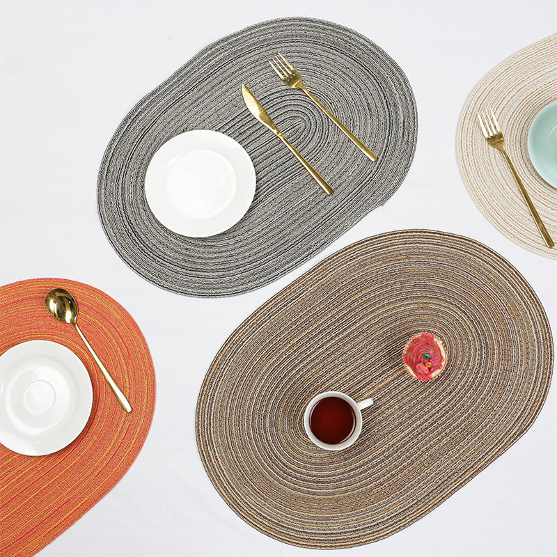 Wholesale Woven Potholder Creative Oval Cotton Yarn Table Mat